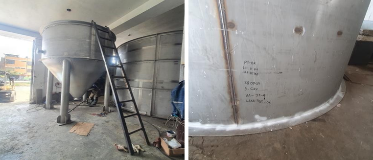 Fabricación de silo y tanque de acero inoxidable C304